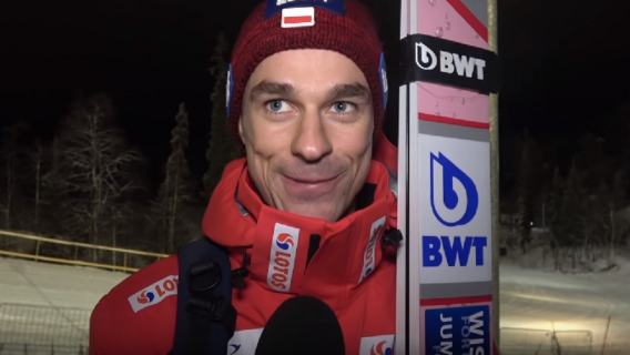 Piotr Żyła mikrofon Lahti