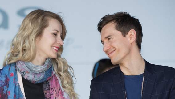 Kamil Stoch z żoną Ewą
