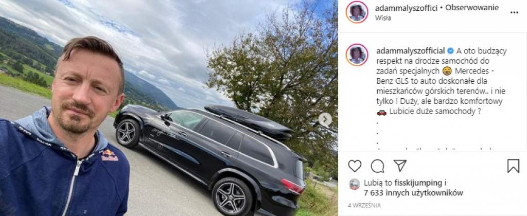 Adam Małysz Mercedes Instagram